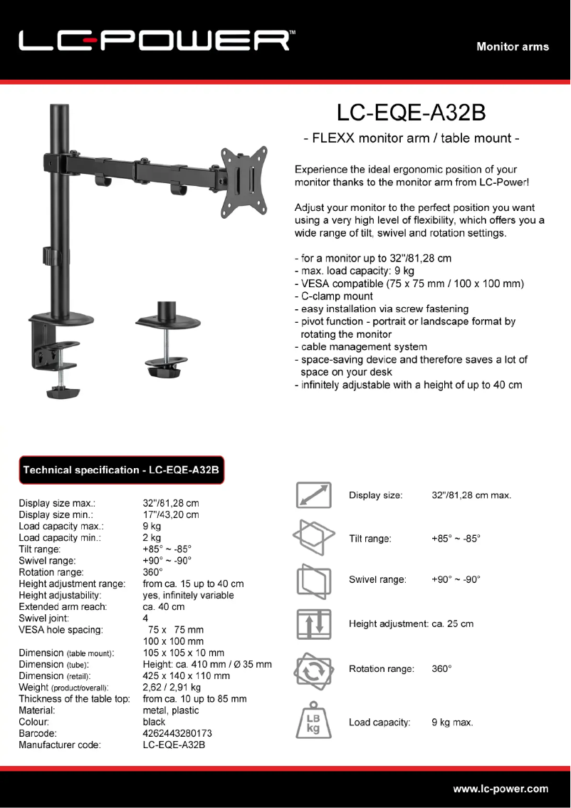 Page n°1 - Fiche technique LC-Power LC-EQE-A32B