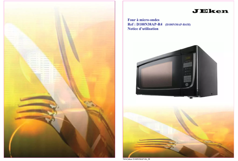 Page n°1 - Manuel utilisateur Jeken D100N38AP-R4