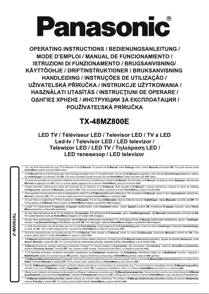 Página 1 del manual Manual de usuario Panasonic TX-48MZ800E
