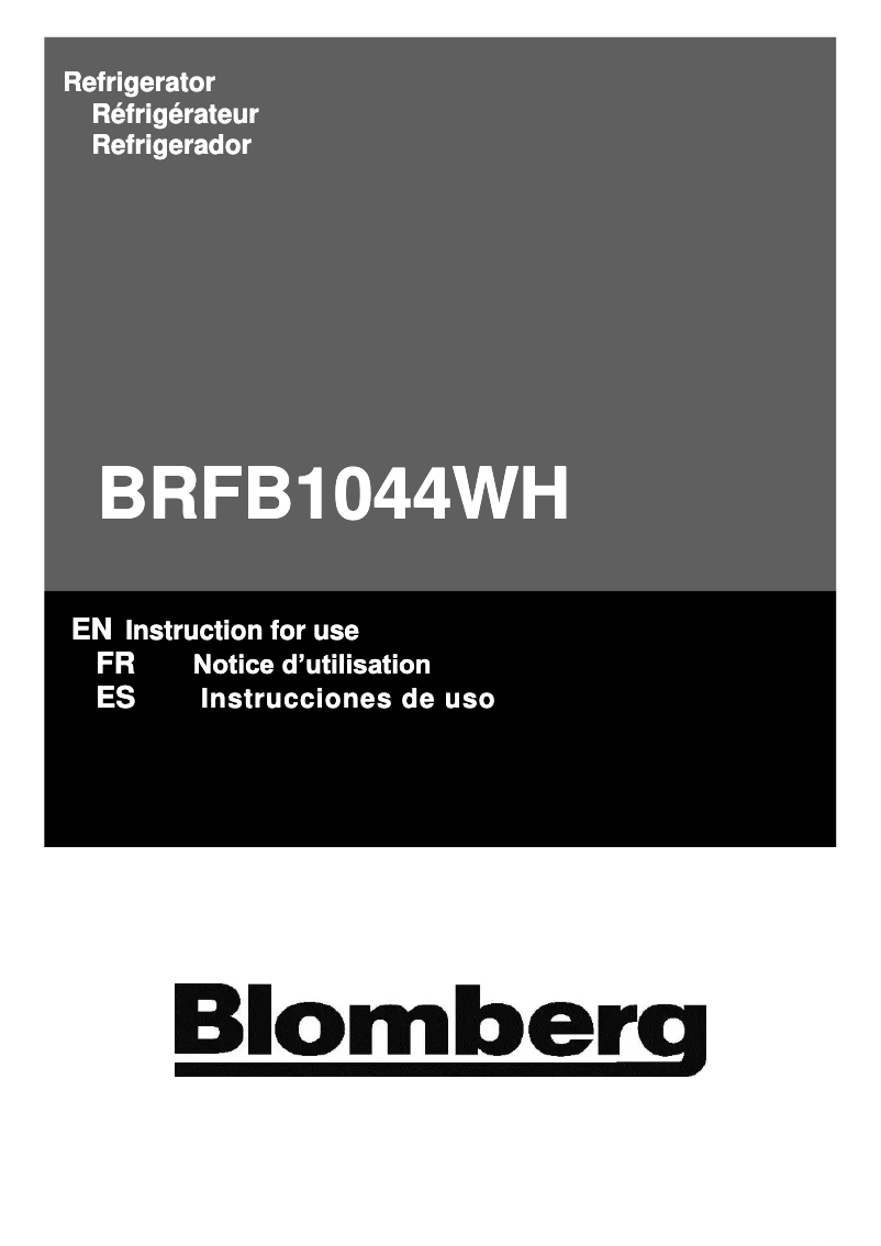 Image de la première page du manuel de l'appareil BRFB 1044 WH