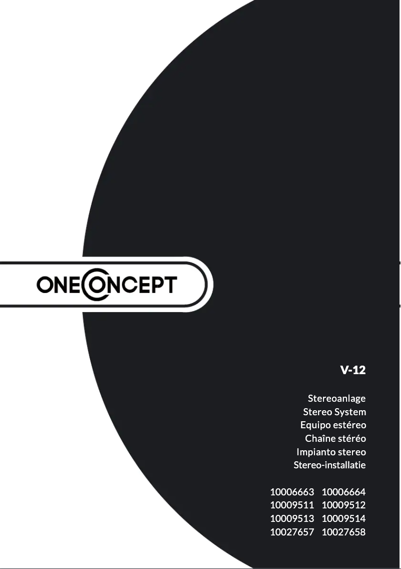 Page 1 de la notice Manuel utilisateur OneConcept V-12