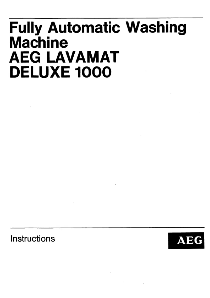 Page 1 de la notice Manuel utilisateur AEG Lavamat Deluxe 1000