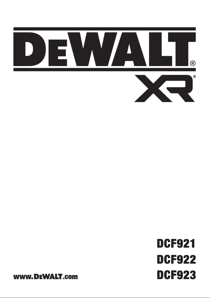 Page n°1 - Manuel utilisateur DeWalt DCF922