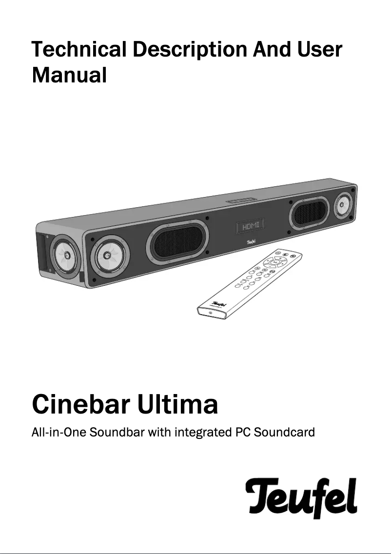Page 1 de la notice Manuel utilisateur Teufel Cinarbar Ultima