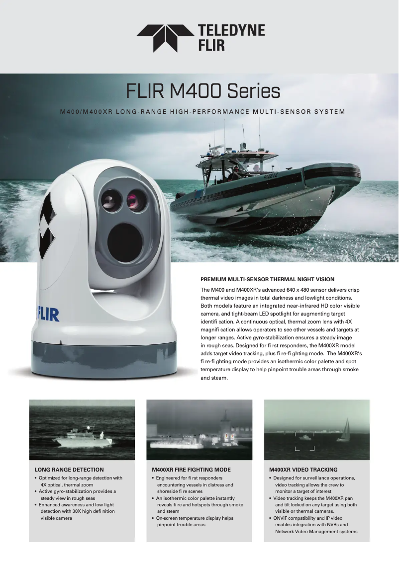 Page 1 de la notice Fiche technique FLIR M400