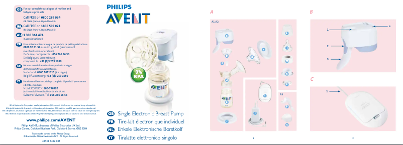 Page 1 de la notice Manuel utilisateur Philips Avent SCD 253
