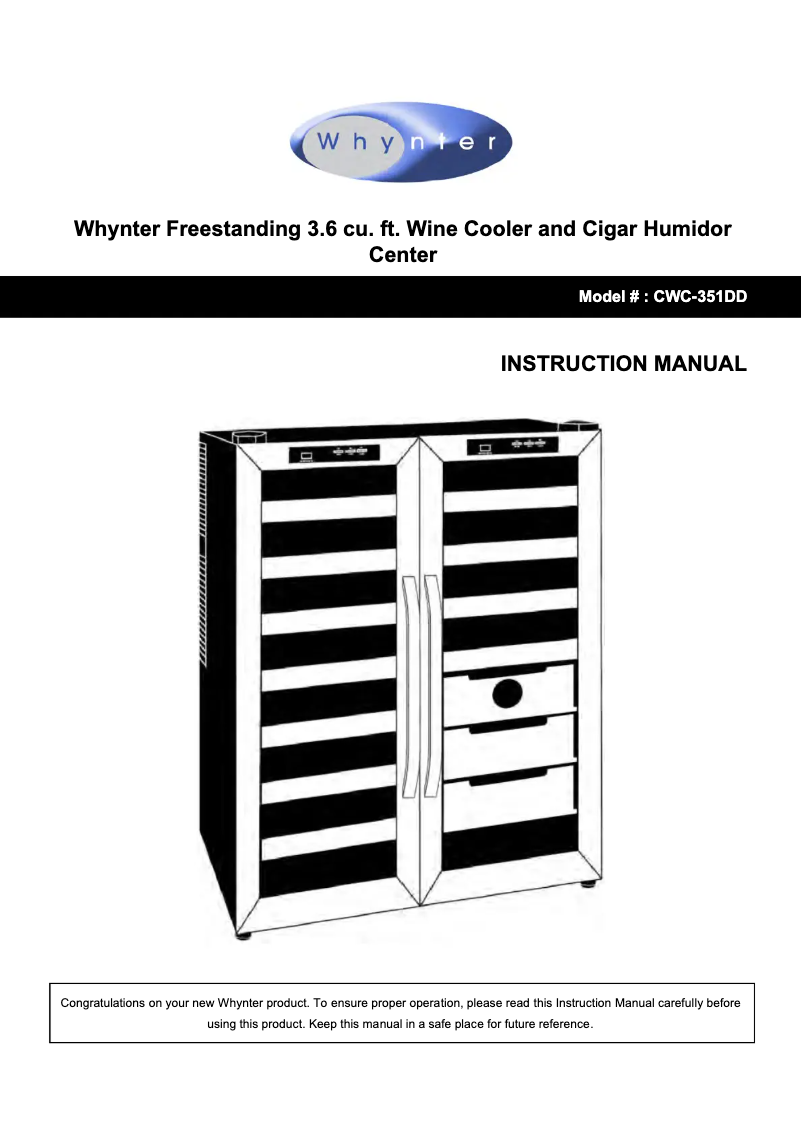 Image de la première page du manuel de l'appareil CWC-351DD