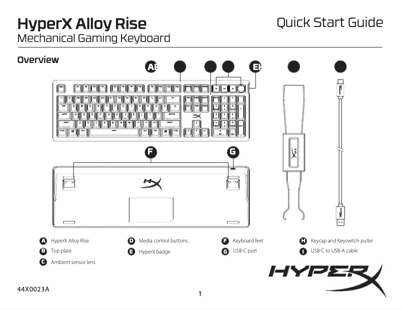 Page 1 de la notice Manuel utilisateur HyperX Alloy Rise