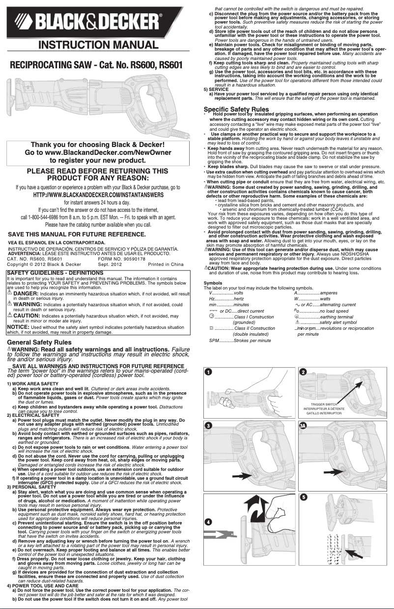 Image de la première page du manuel de l'appareil RS600