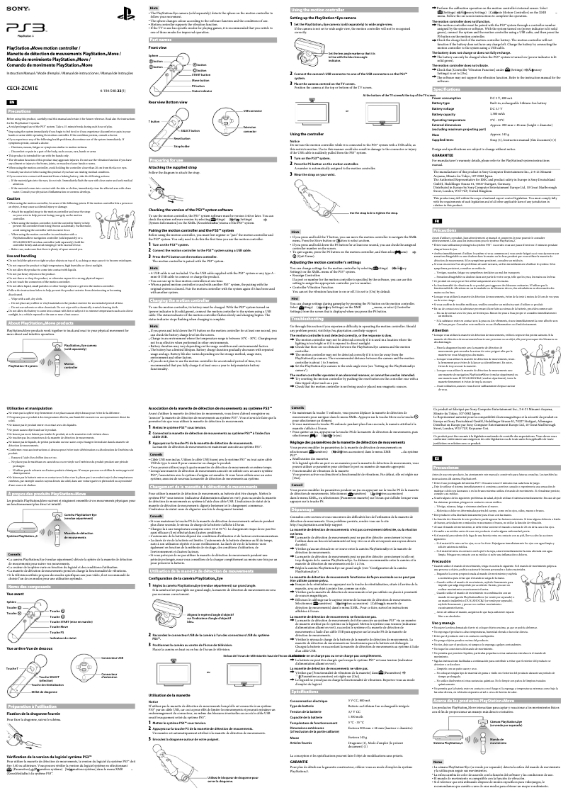 Page 1 de la notice Manuel utilisateur Sony PlayStation 3 Move