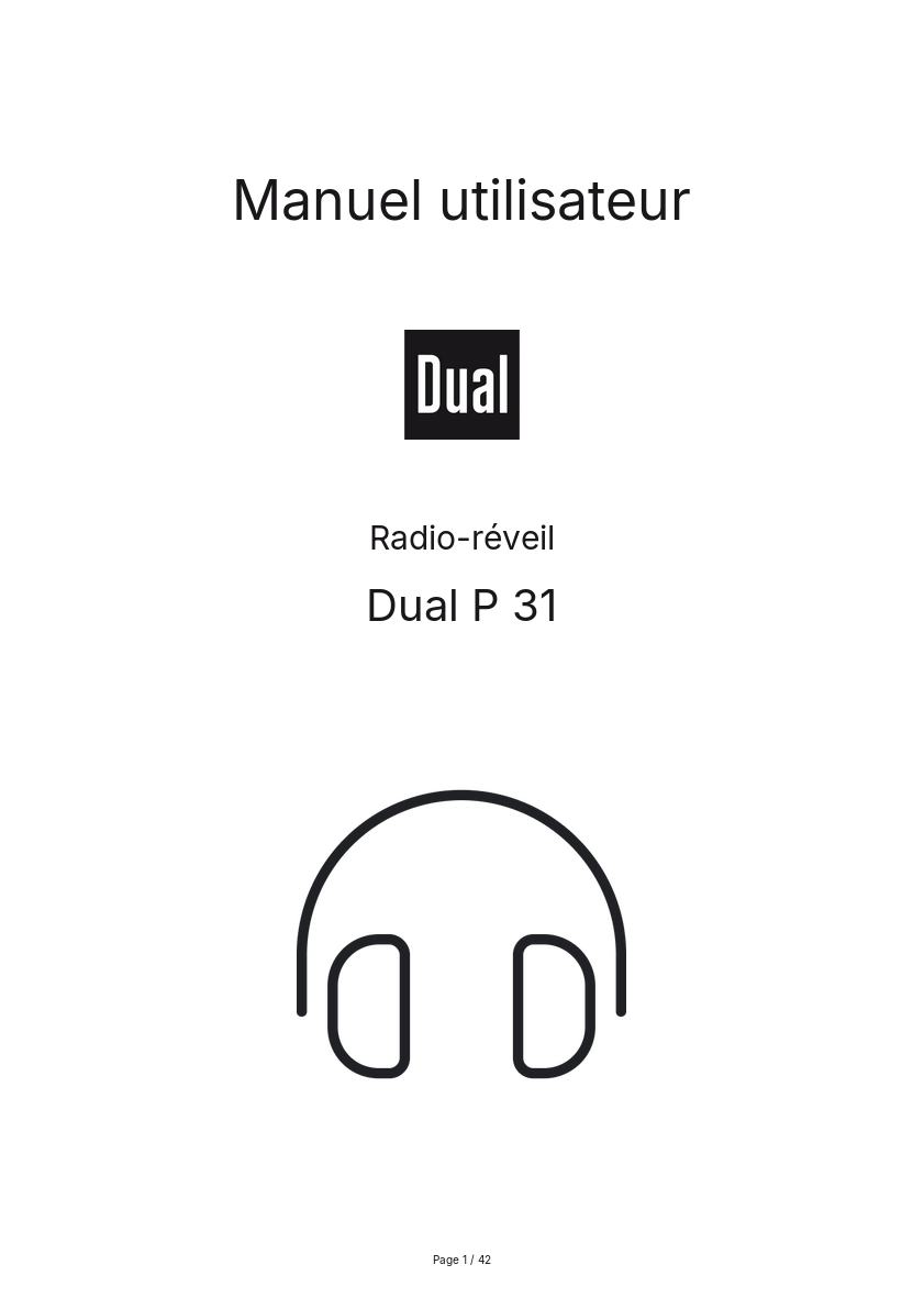 Page n°1 - Manuel utilisateur Dual P 31