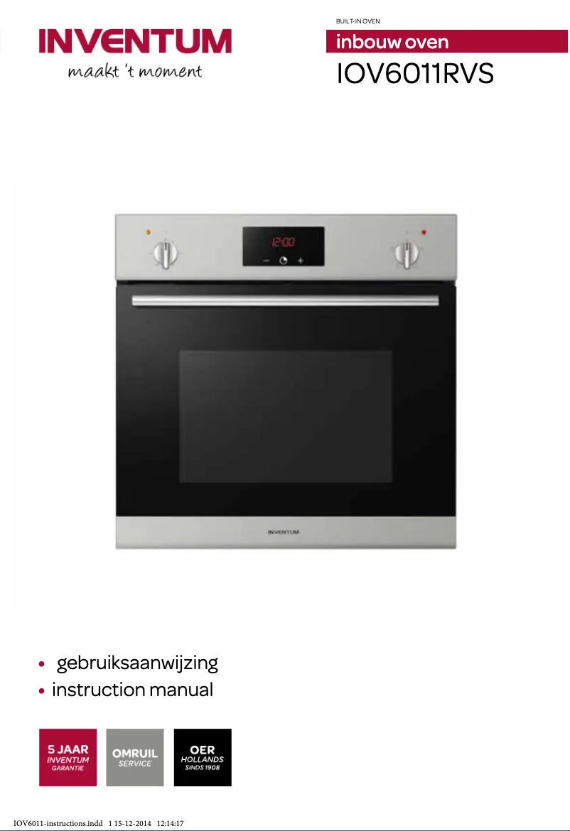 Image de la première page du manuel de l'appareil IOV6011RVS