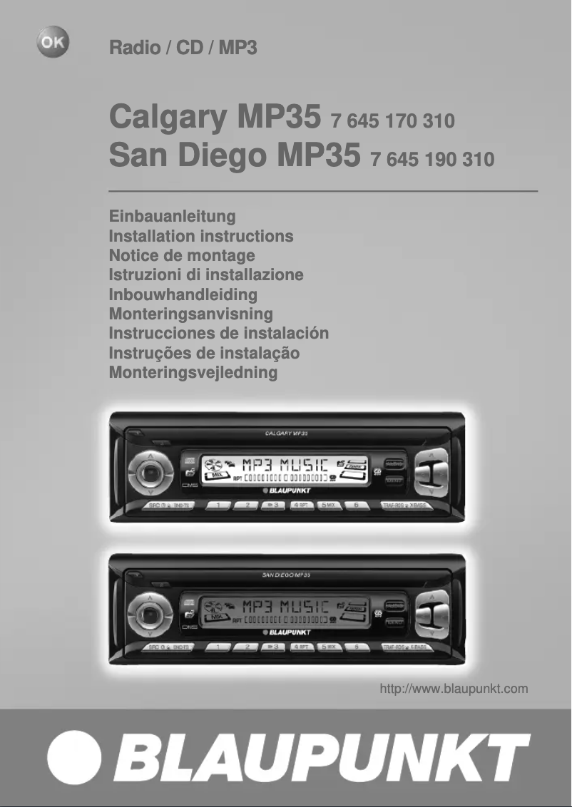 Imagen de la primera página del manual del dispositivo Calgary MP35