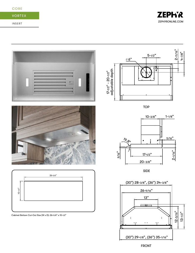 Page 1 de la notice Fiche technique Zephyr Vortex AK9028BS