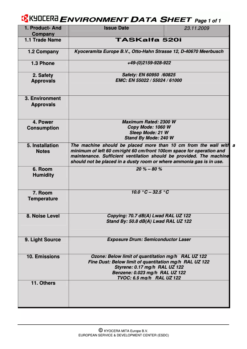 Image de la première page du manuel de l'appareil TASKalfa 520i