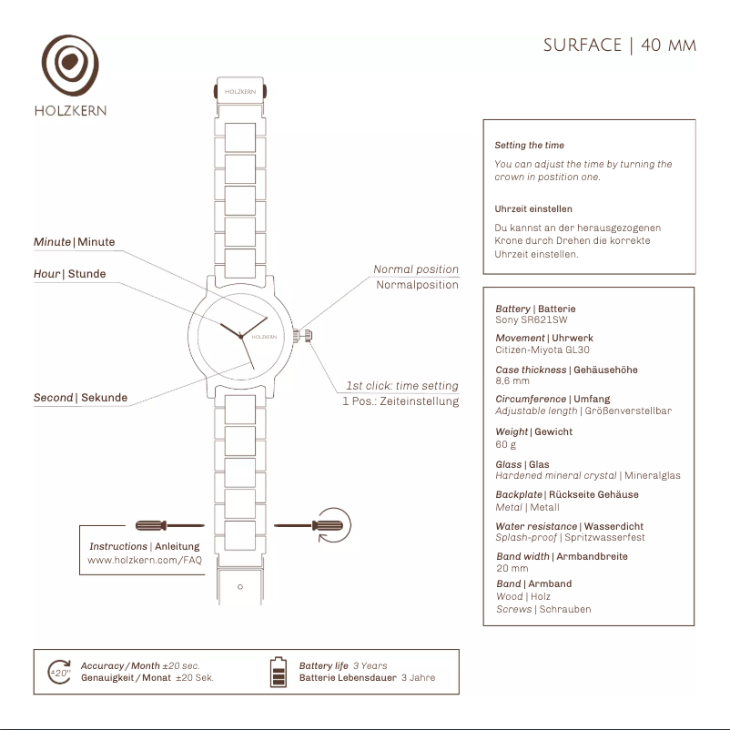 Page 1 de la notice Manuel utilisateur Holzkern Flussdelta