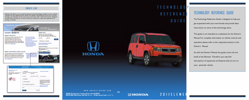 Página 1 del manual Manual de usuario Honda Element (2011)