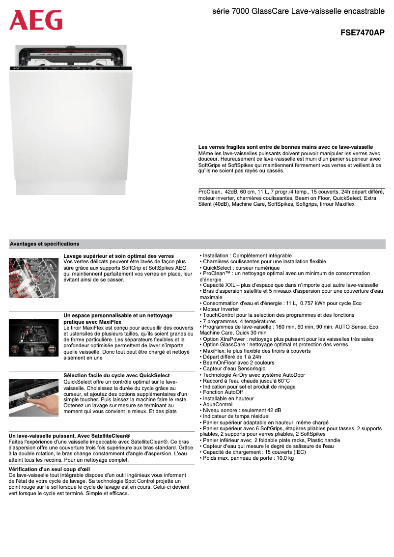 Image de la première page du manuel de l'appareil FSE7470AP