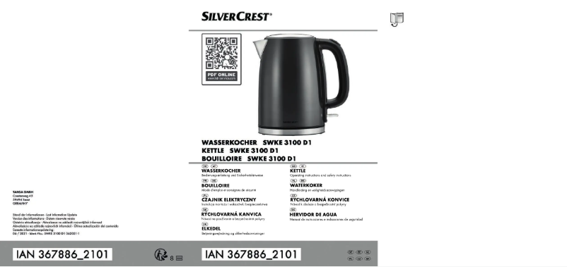 Page n°1 - Manuel utilisateur SilverCrest SWKK 2200 B2