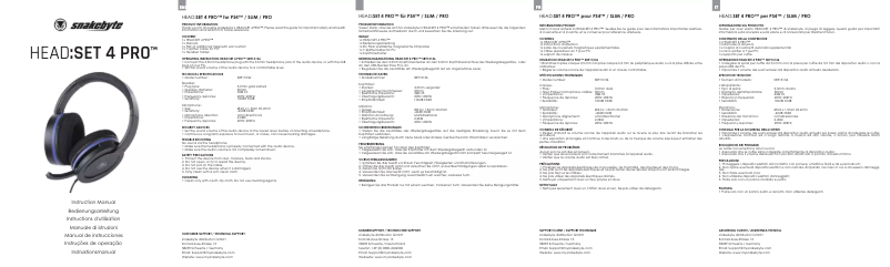 Page n°1 - Manuel utilisateur Snakebyte HEAD:SET 4 PRO