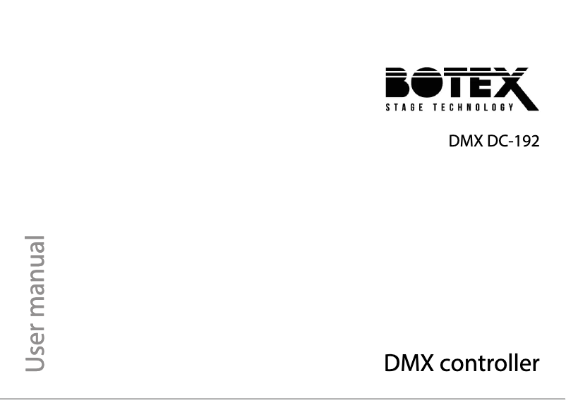 Page 1 de la notice Manuel utilisateur Botex DMX DC-192