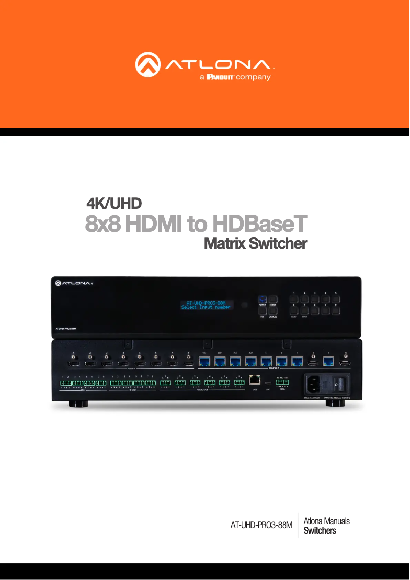 Page 1 de la notice Manuel utilisateur Atlona AT-UHD-PRO3-88M
