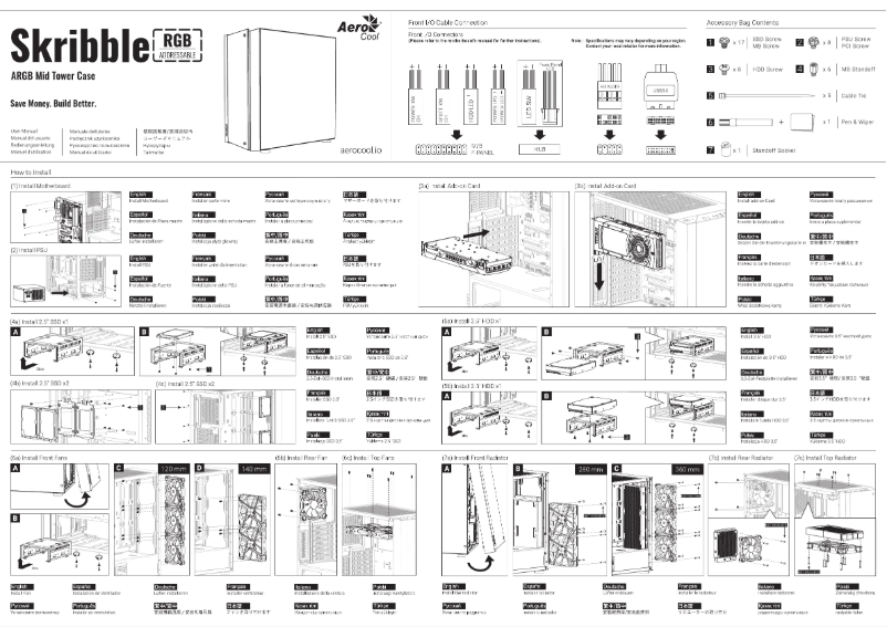Page 1 de la notice Manuel utilisateur AeroCool Skribble