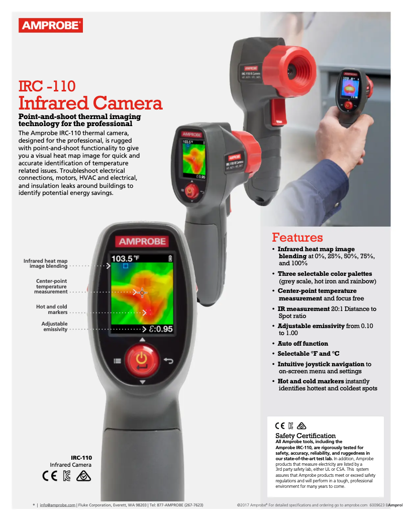 Page n°1 - Fiche technique Amprobe IRC-110