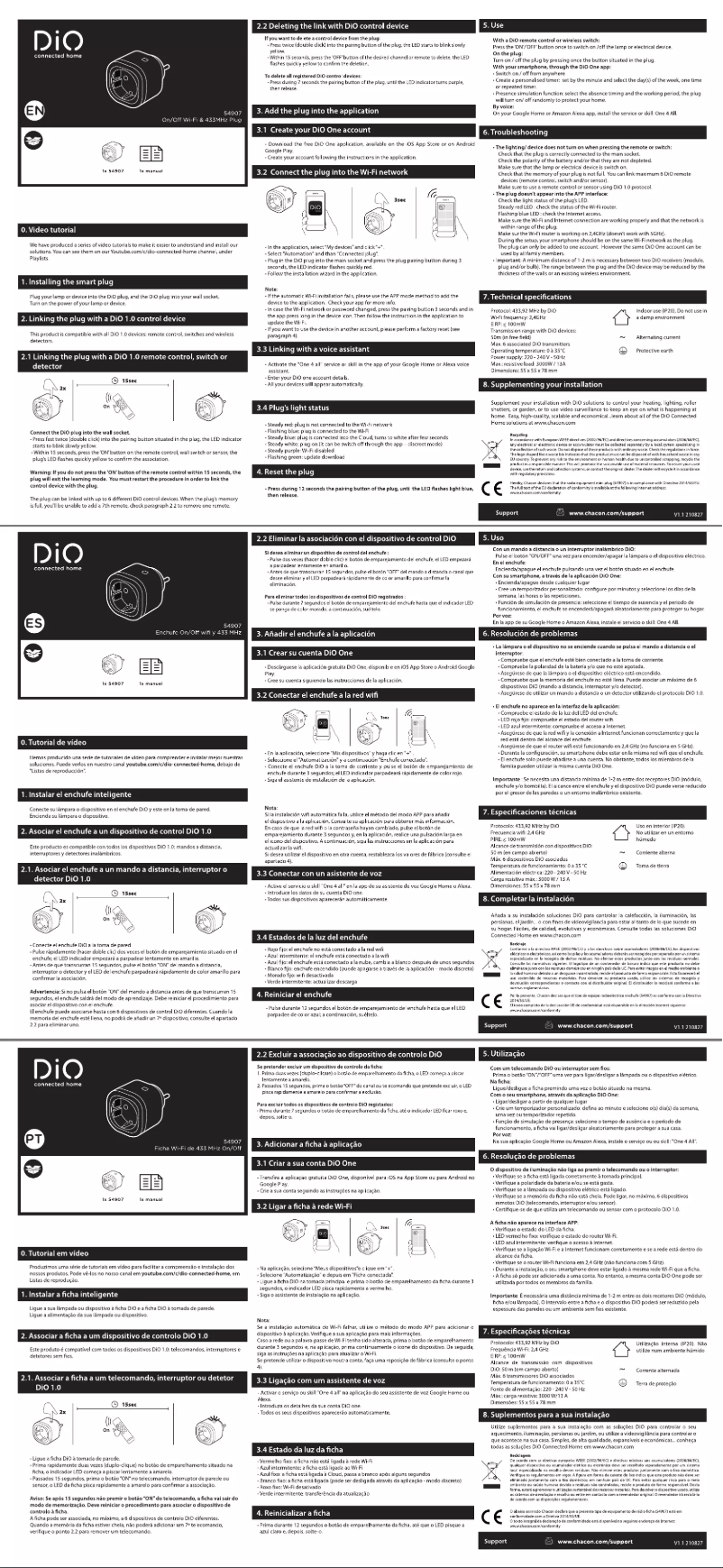Page 1 de la notice Manuel utilisateur DiO 54907