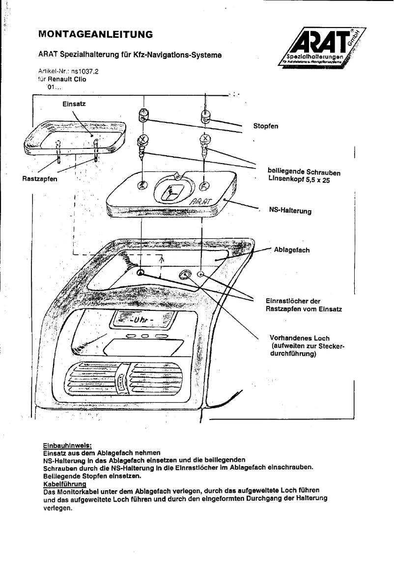 Page 1 de la notice Manuel utilisateur Arat NS1037.2