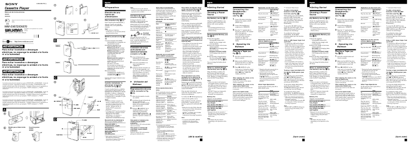 Page n°1 - Manuel utilisateur Sony Walkman WM-EX670