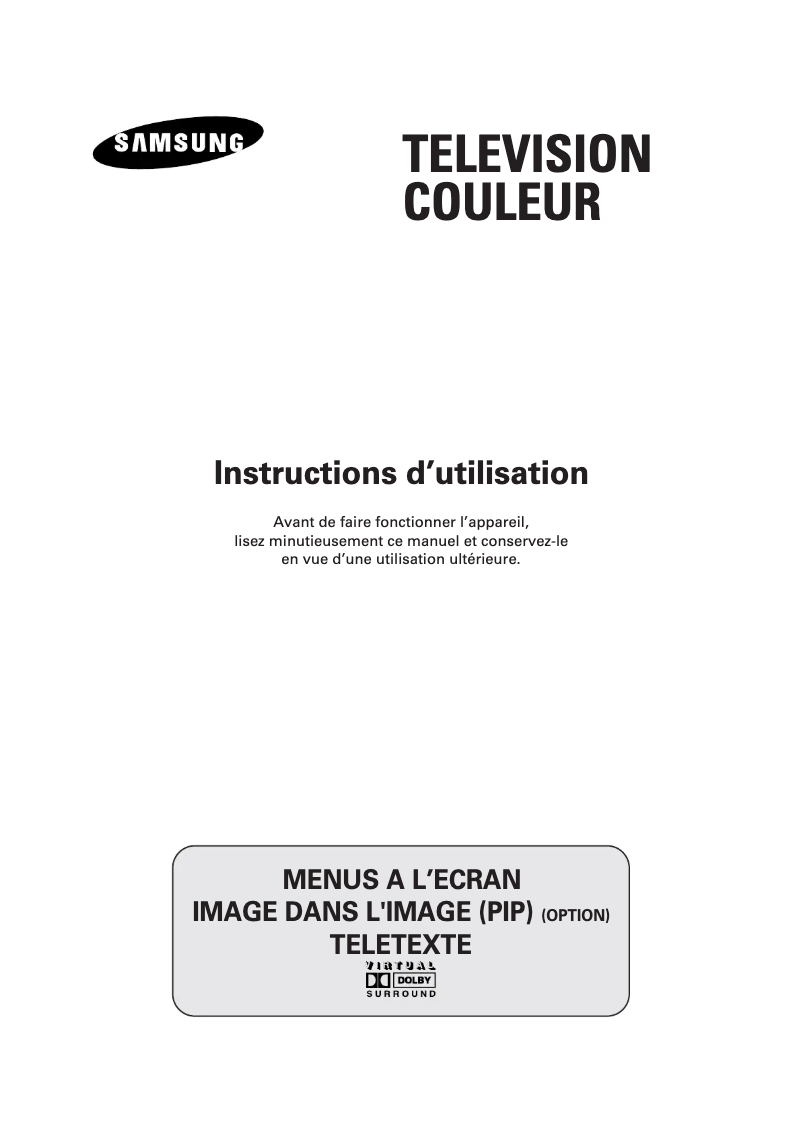 Page 1 de la notice Manuel utilisateur Samsung CW29A1081G