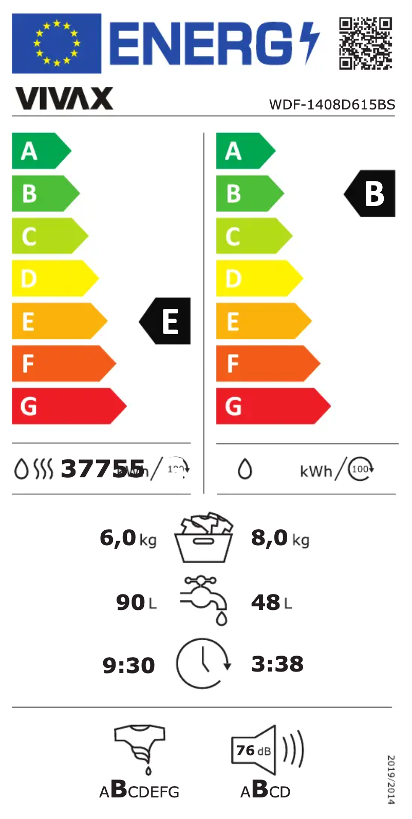 Image de la première page du manuel de l'appareil WDF-1408D615BS