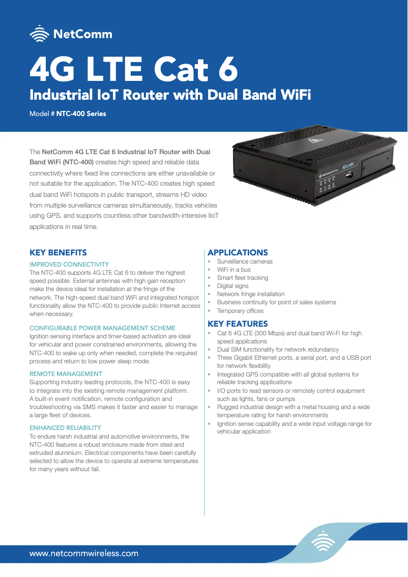 Page 1 de la notice Manuel utilisateur Netcomm NTC-402-02