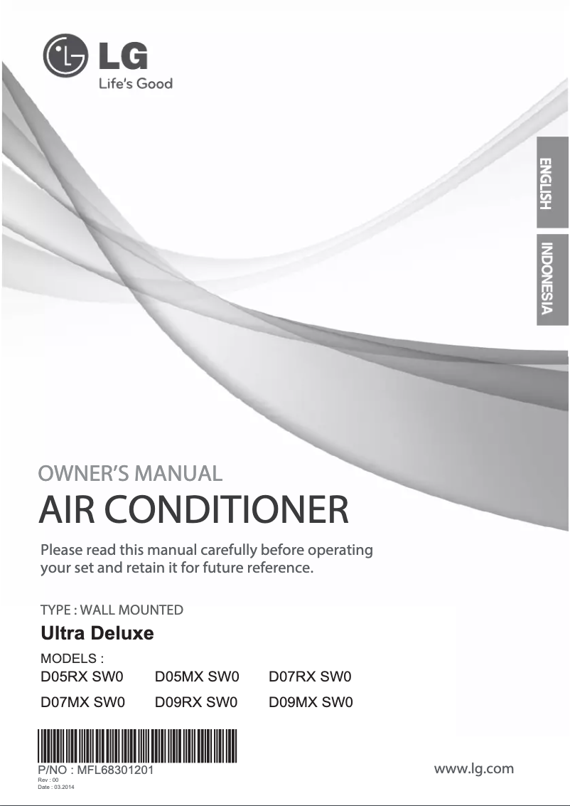 Page 1 de la notice Manuel utilisateur LG D05RX