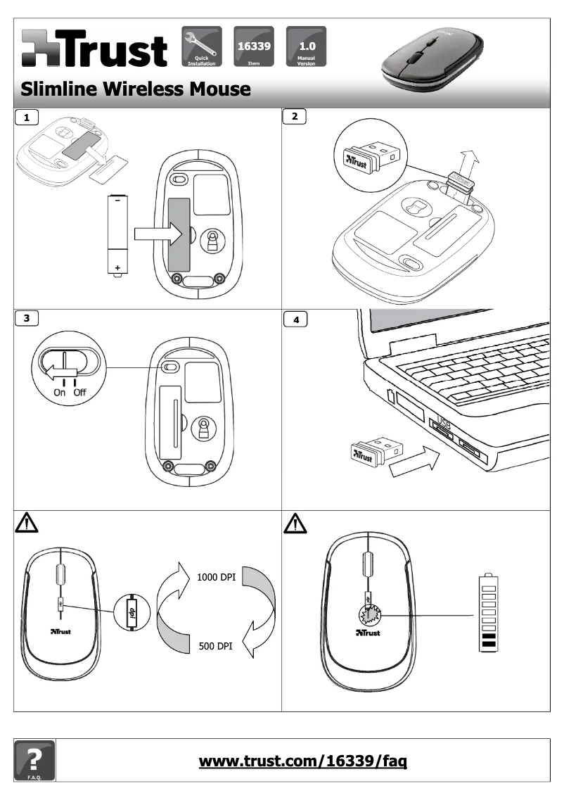 Image de la première page du manuel de l'appareil SlimLine Wireless Mouse