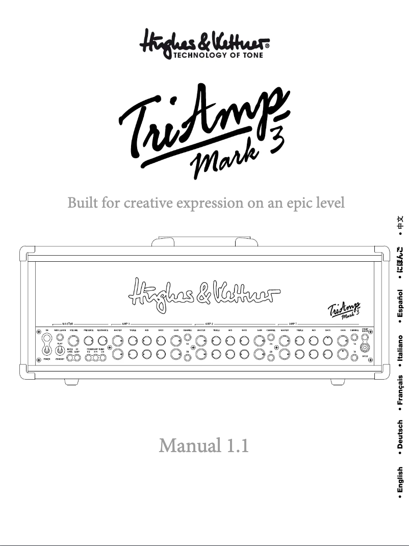 Page 1 de la notice Manuel utilisateur Hughes & Kettner TriAmp MKIII