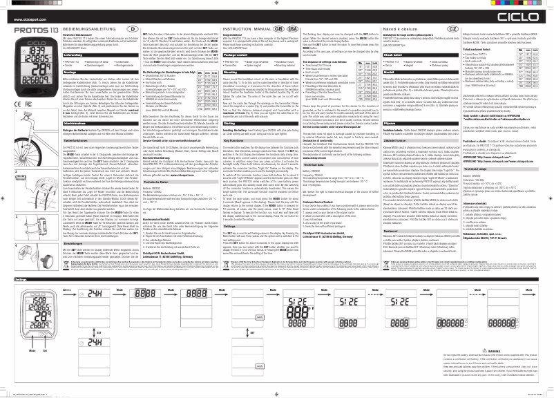 Página 1 del manual Manual de usuario Ciclo Protos 113