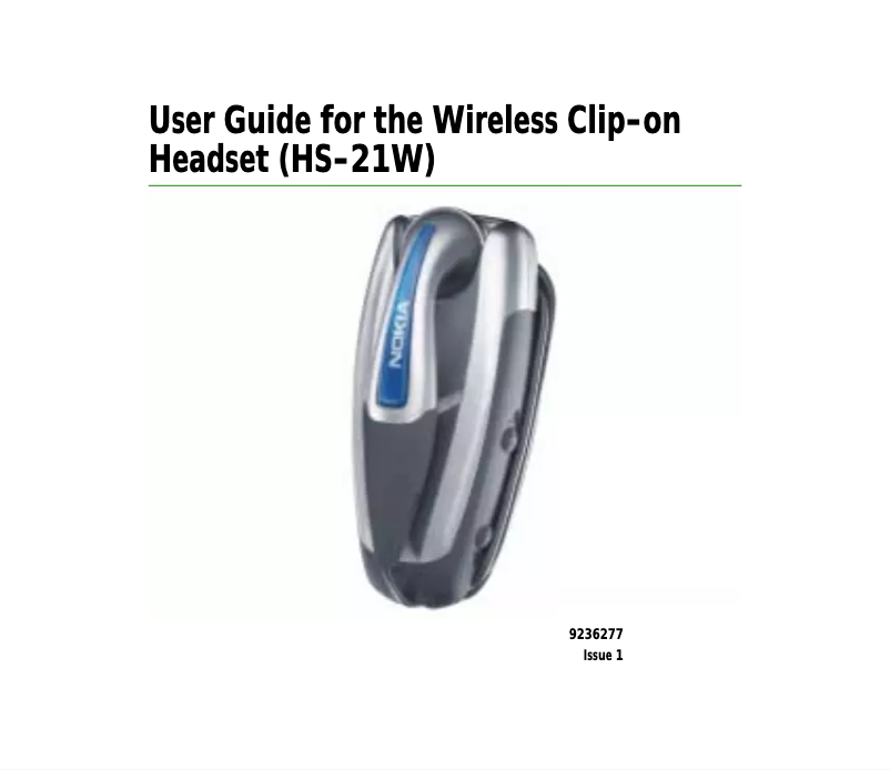 Image de la première page du manuel de l'appareil HS-21W