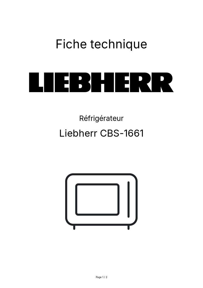 Image de la première page du manuel de l'appareil CBS-1661