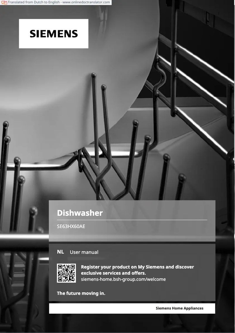 Page n°1 - Manuel utilisateur Siemens SE63HX60AE