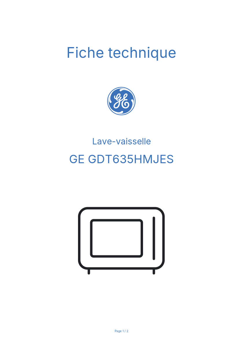 Image de la première page du manuel de l'appareil GDT635HMJES