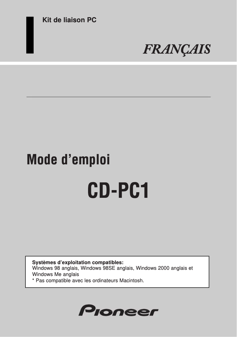 Page n°1 - Manuel utilisateur Pioneer CD-PC1