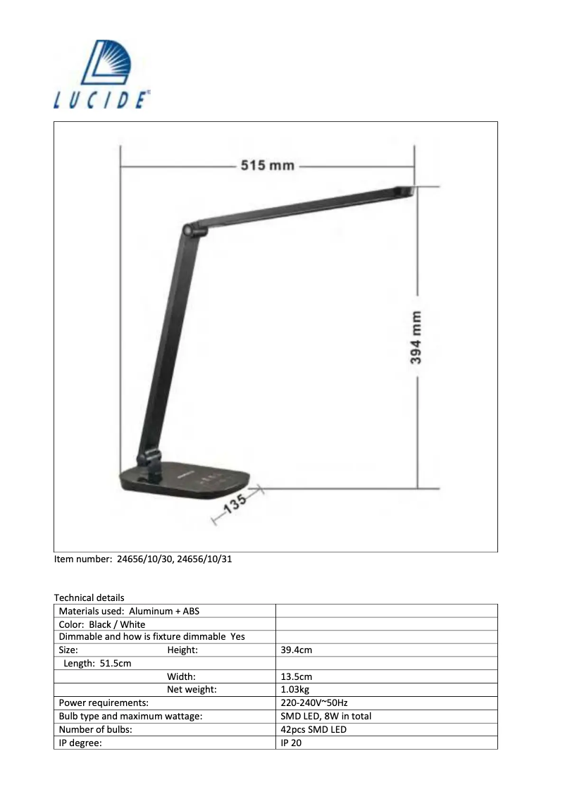 Image de la première page du manuel de l'appareil Vario LED