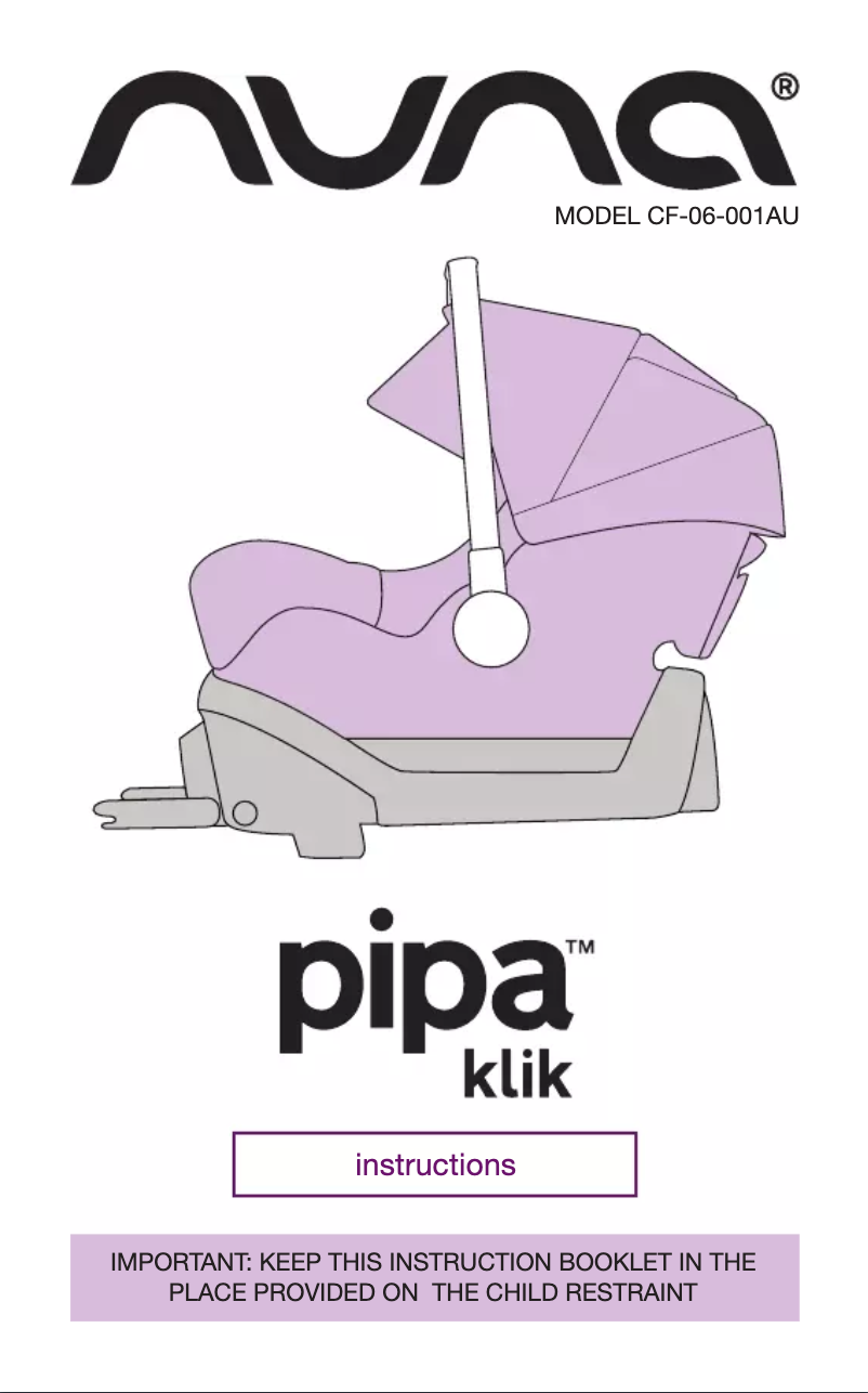 Page 1 de la notice Manuel utilisateur Nuna Pipa Klik