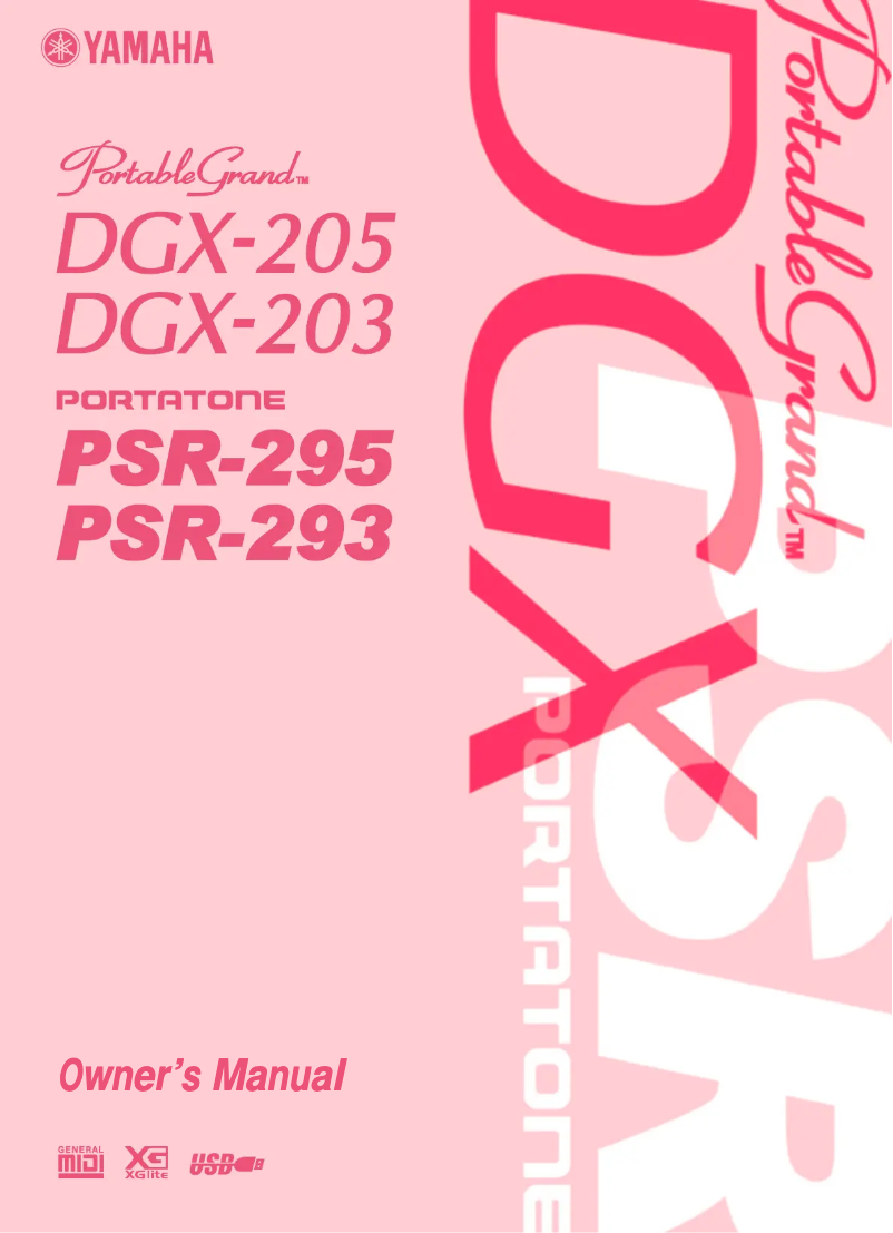 Image de la première page du manuel de l'appareil DGX-205