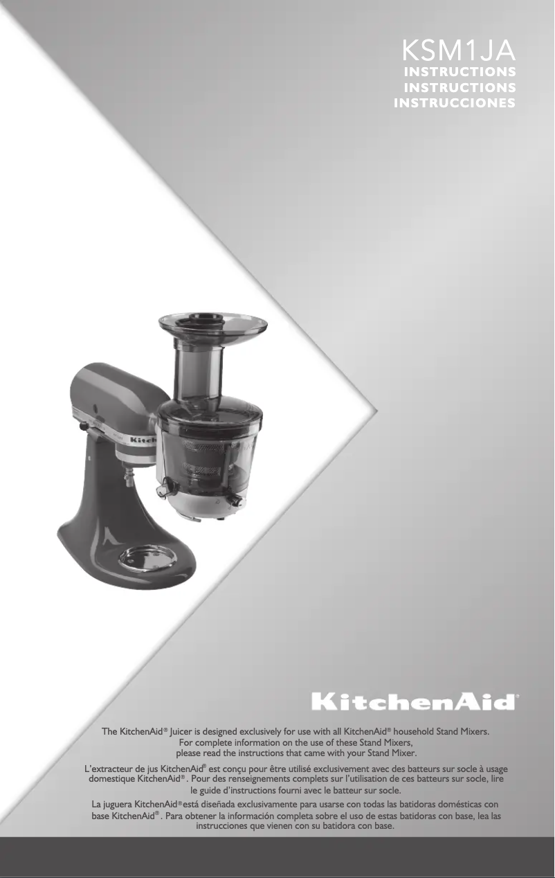 Página 1 del manual Manual de uso y mantenimiento KitchenAid KSM1JA