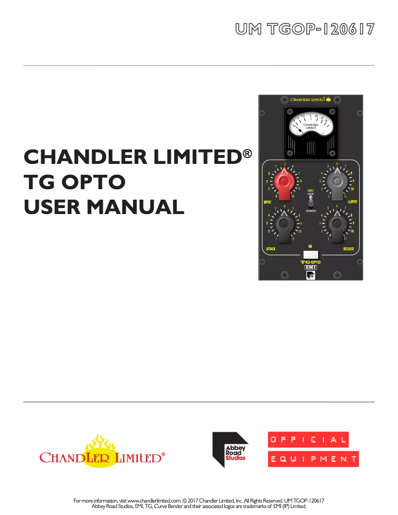 Page 1 de la notice Manuel utilisateur Chandler TG OPTO