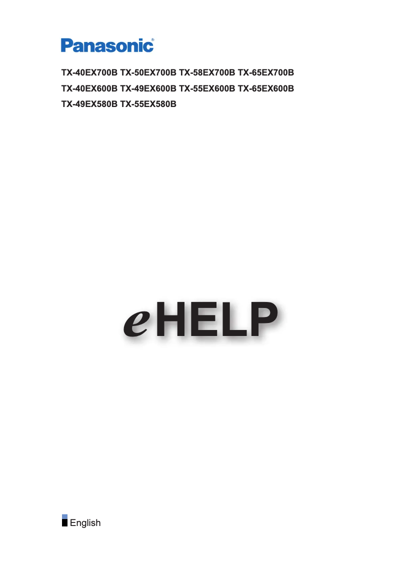 Page 1 de la notice Manuel utilisateur Panasonic TX-65EX600B