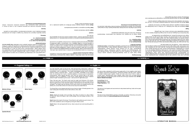 Page n°1 - Manuel utilisateur EarthQuaker Devices Ghost Echo